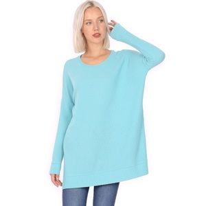 Waffle Knit Top in Ash Mint